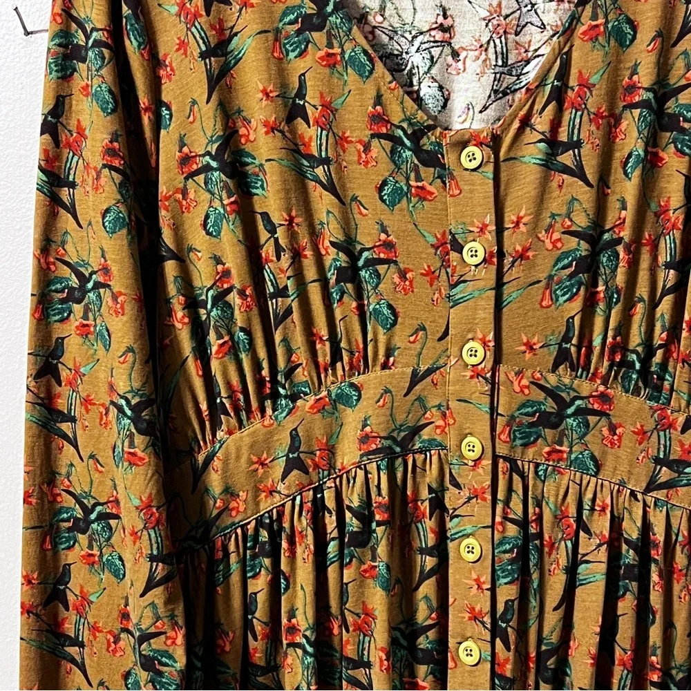 Kate Quinn Long Sleeve Shirt Tail Button Dress L - Picture 4 of 9
